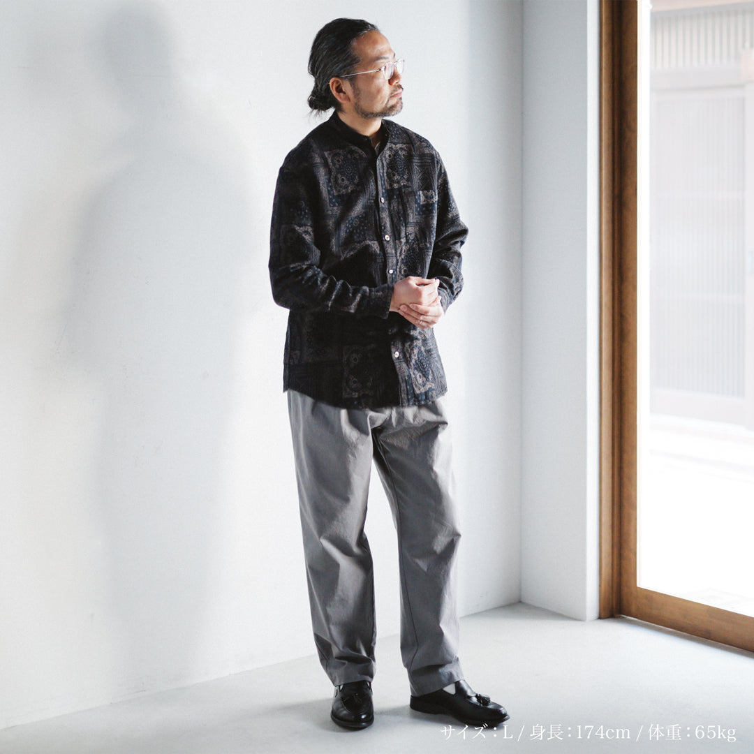 Limited Edition Col. / " Amami Doro-Zome " Bandana Jacquard Band Collar Shirt