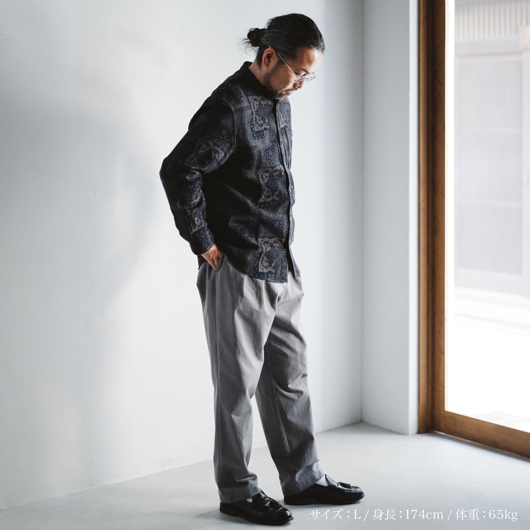 Limited Edition Col. / " Amami Doro-Zome " Bandana Jacquard Band Collar Shirt