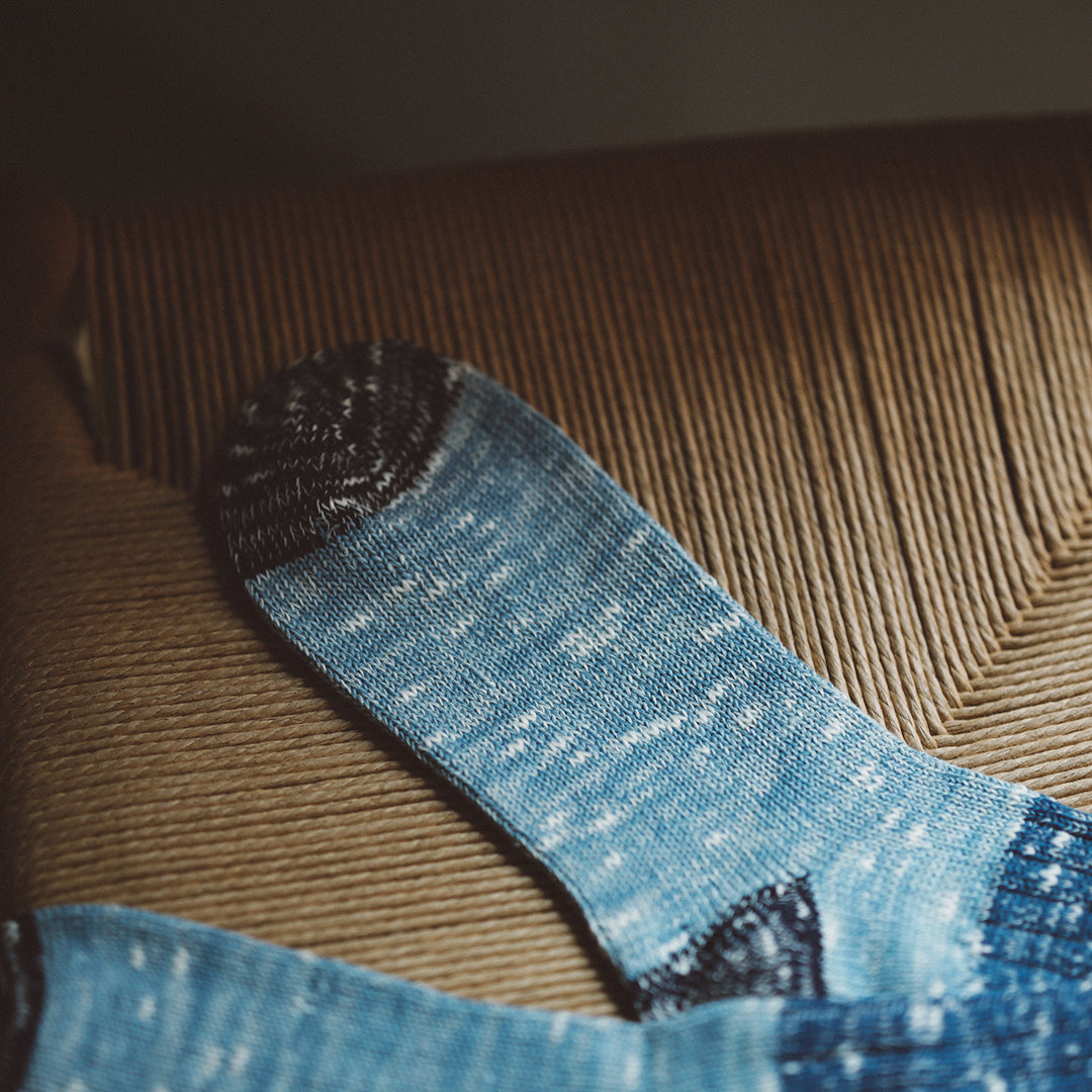 Indigo Dye Col. / Low gauge Socks #01