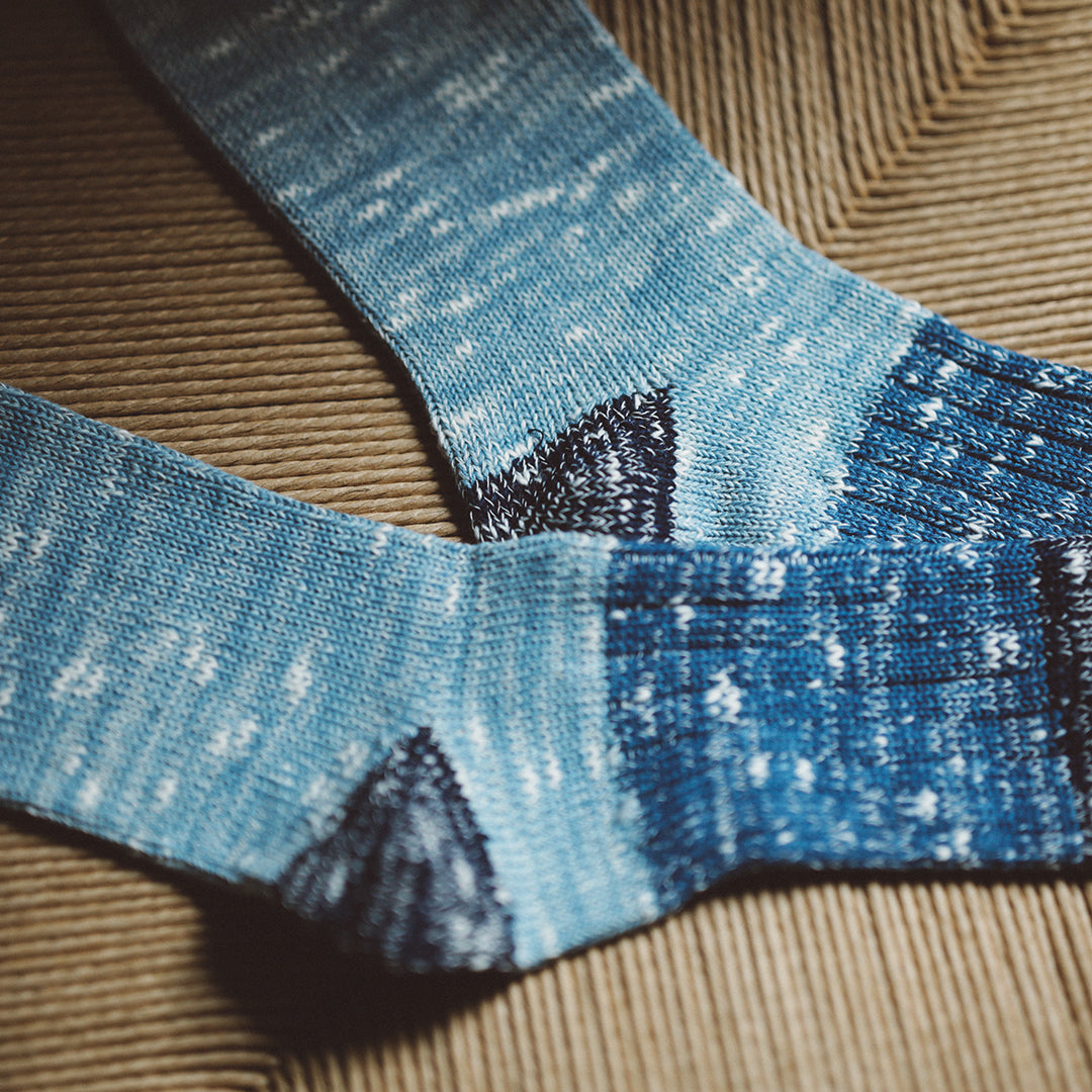 Indigo Dye Col. / Low gauge Socks #01