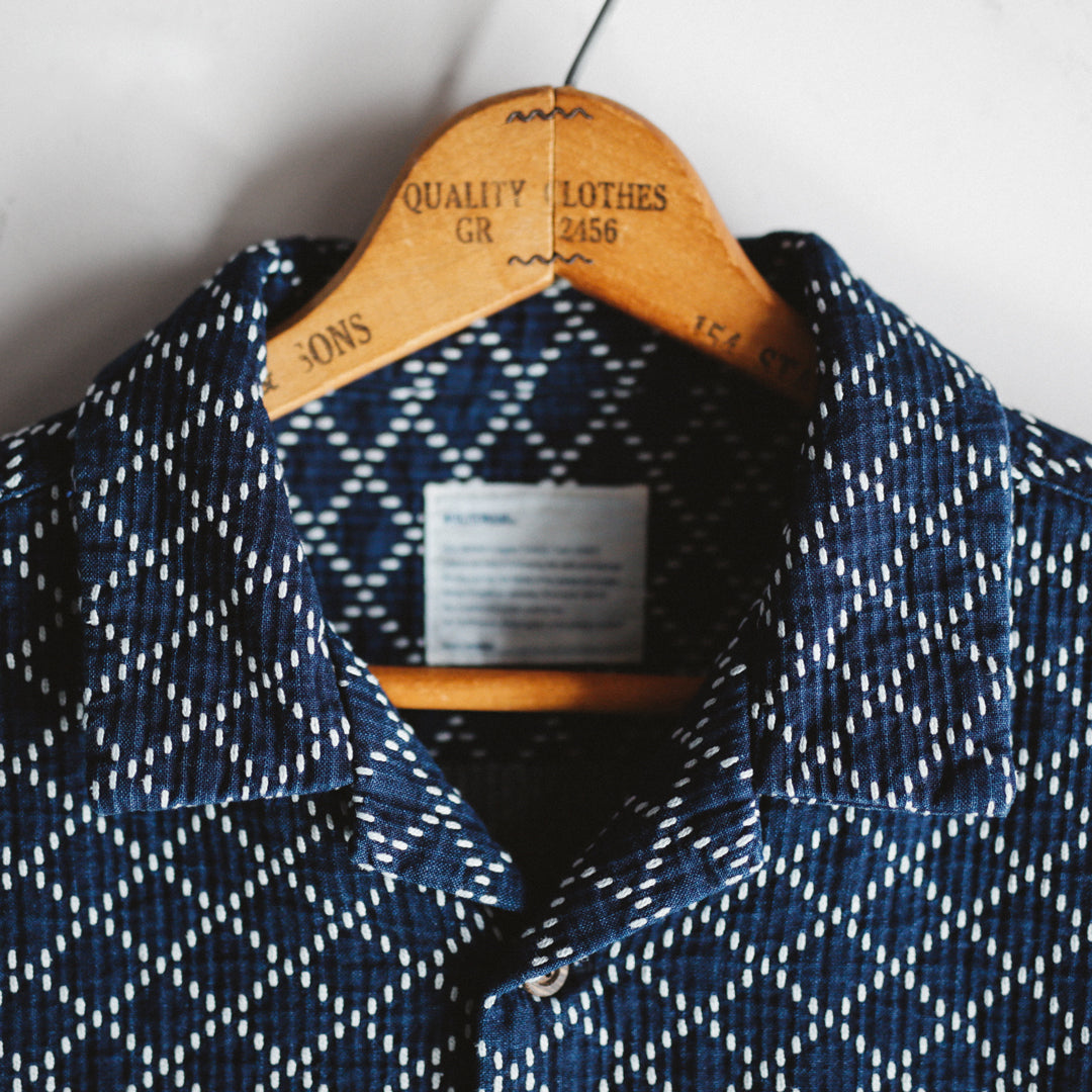 【完売品】MOLTEMANI Sashiko Open Collar Shirt Limited Edition Col. / Sashiko 