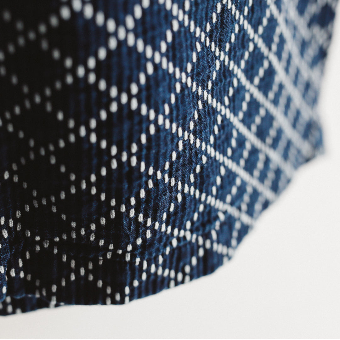 Limited Edition Col. / Sashiko " Hishigata Moyo " Open Collar Shirt