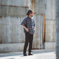 Limited Edition Col. / Okayama Indigo " Bandana Jacquard " Open Collar Shirt