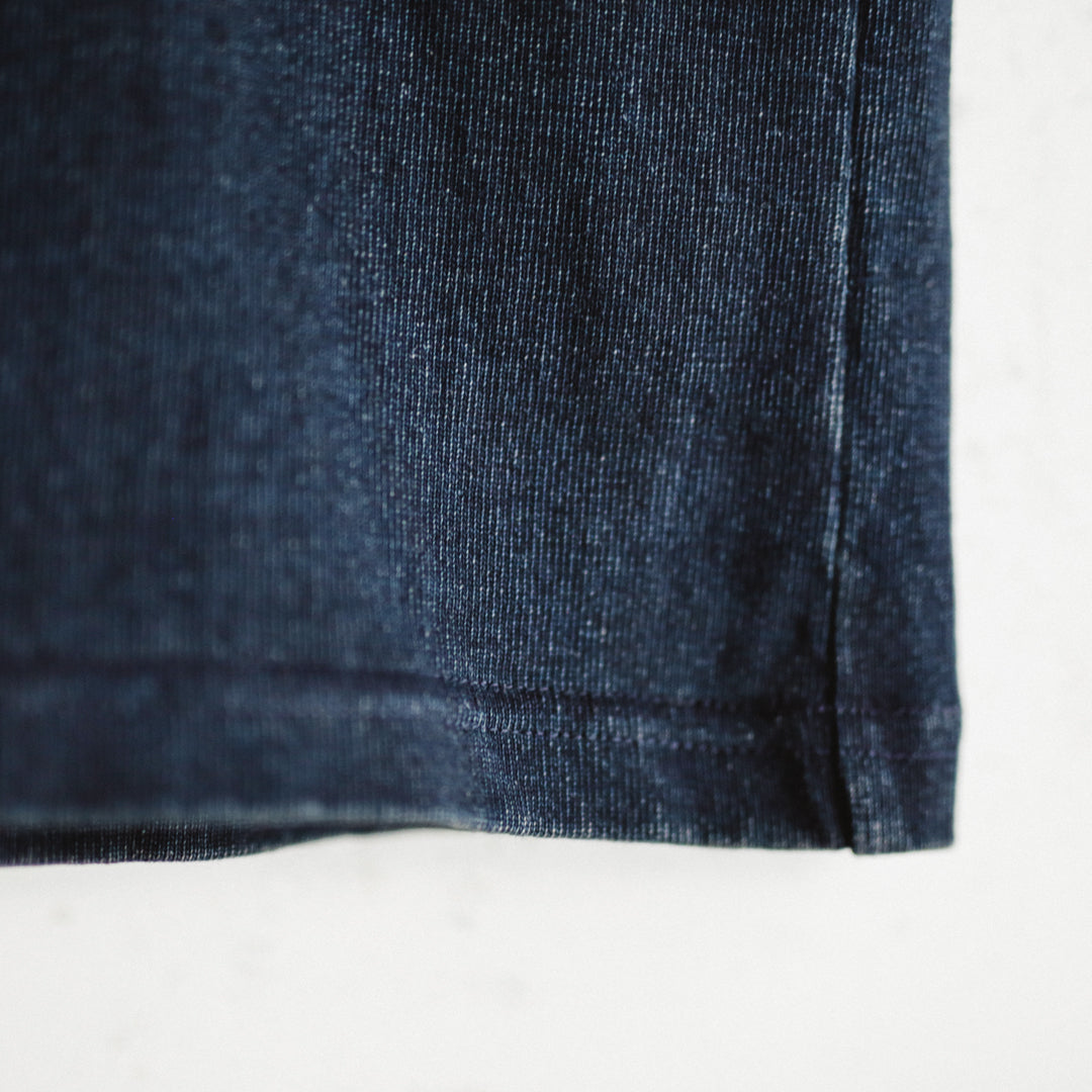 Limited Edition Col. / 10oz " Amami Doro-Zome " Indigo Henley Neck T-Shirt