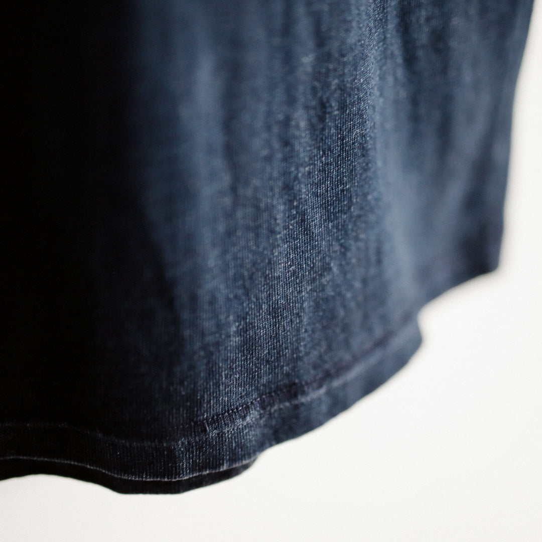 Limited Edition Col. / 10oz " Amami Doro-Zome " Indigo Henley Neck T-Shirt