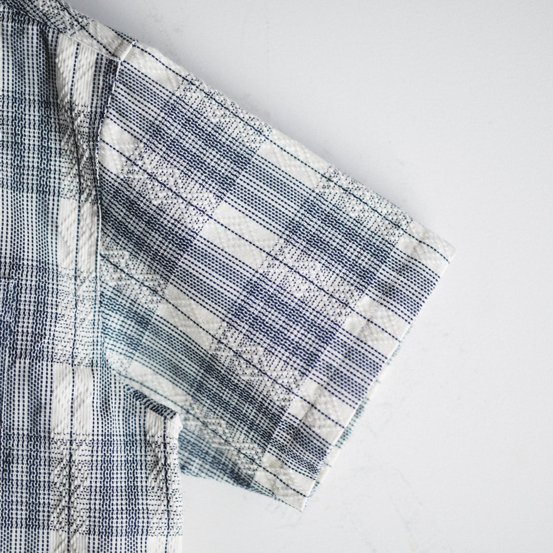 Limited Edition Col. / Sashiko " Kasane-Koushi Moyo " Open Collar Shirt