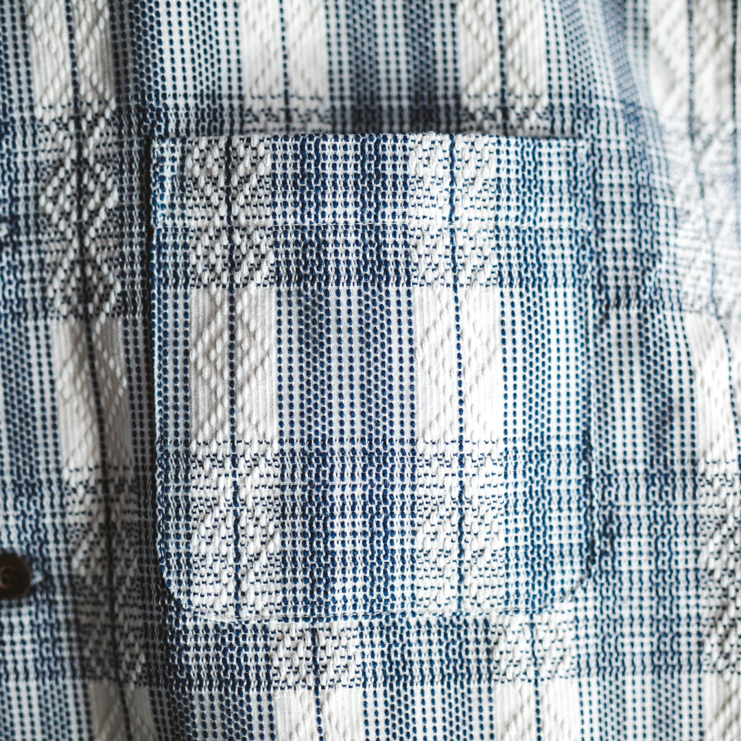 Limited Edition Col. / Sashiko " Kasane-Koushi Moyo " Open Collar Shirt