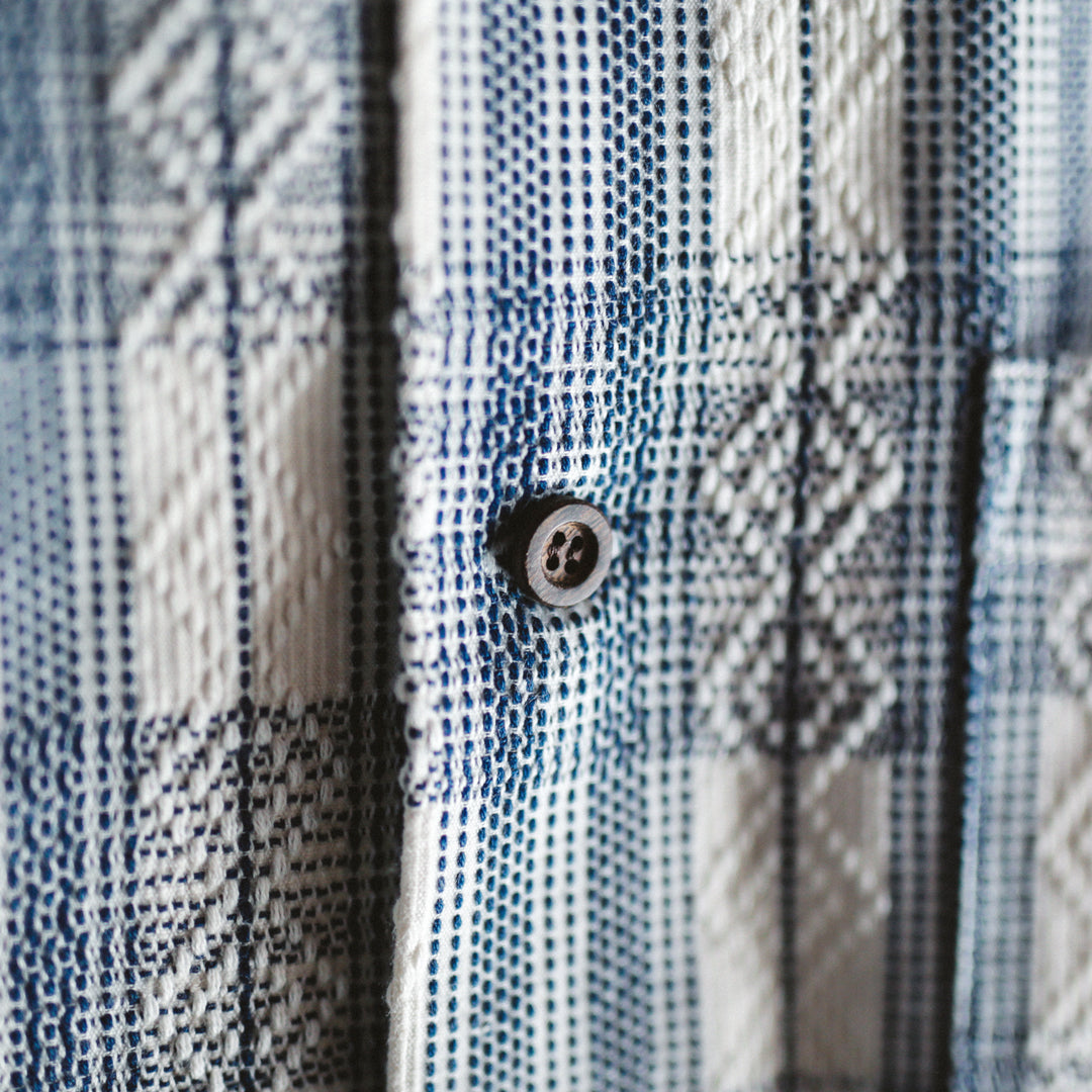 Limited Edition Col. / Sashiko " Kasane-Koushi Moyo " Open Collar Shirt