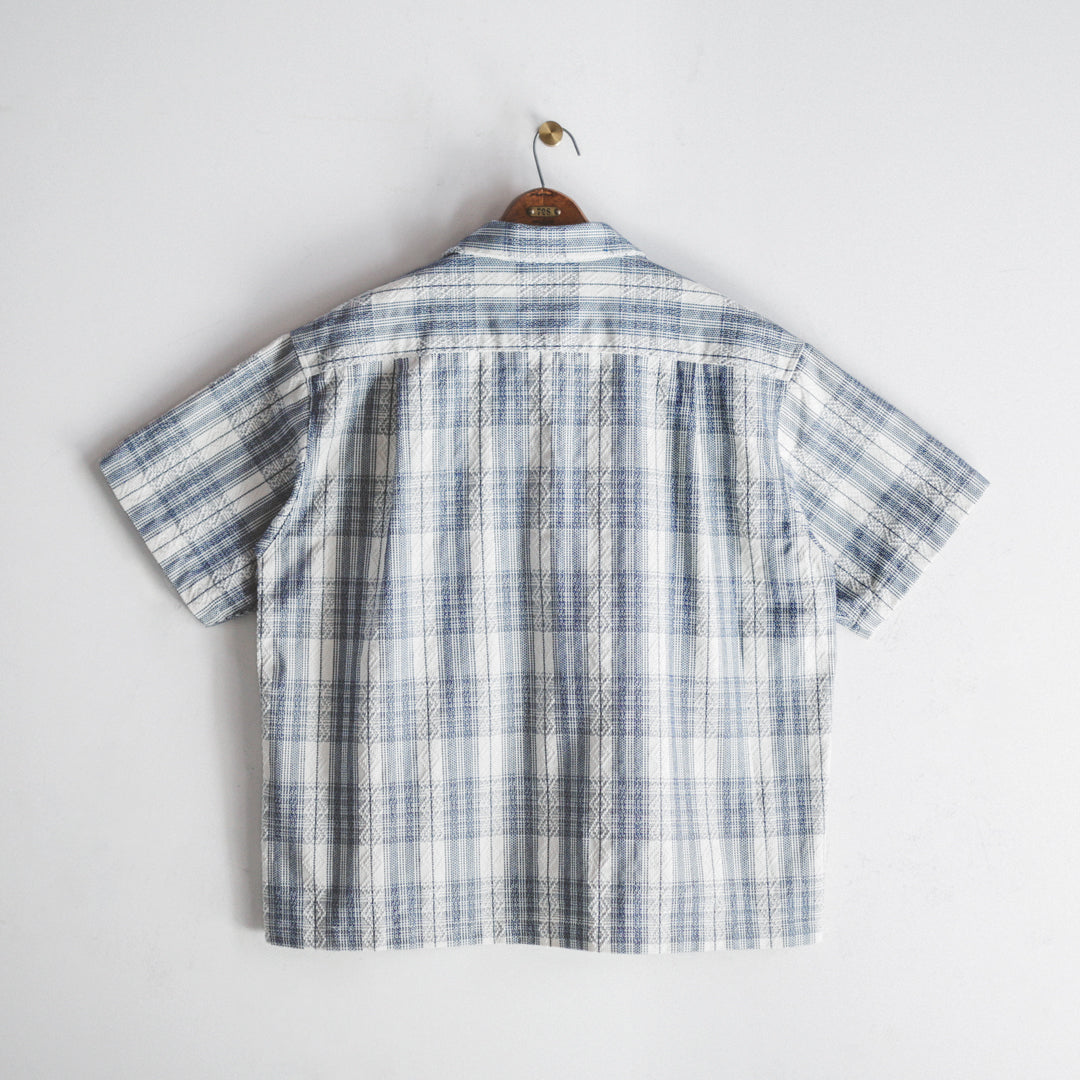 Limited Edition Col. / Sashiko " Kasane-Koushi Moyo " Open Collar Shirt