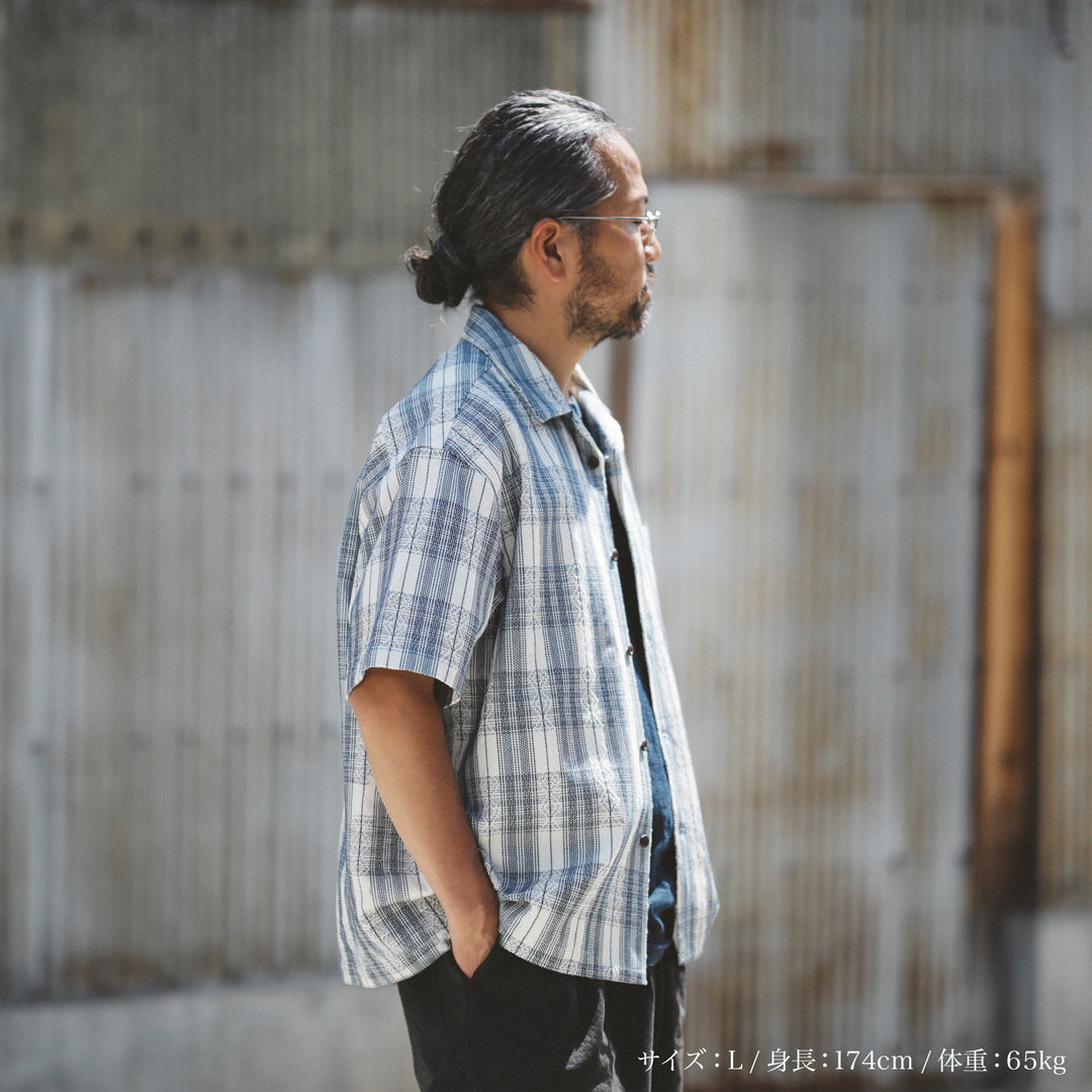 【完売品】MOLTEMANI Sashiko Open Collar Shirt Limited Edition Col. / Sashiko 
