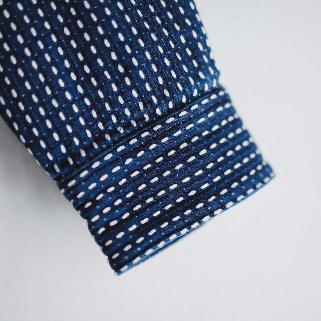 Limited Edition Col. / 8.5oz Sashiko Indigo Regular Collar Shirt