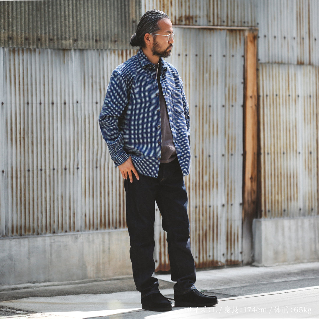 Limited Edition Col. / 8.5oz Sashiko Indigo Regular Collar Shirt