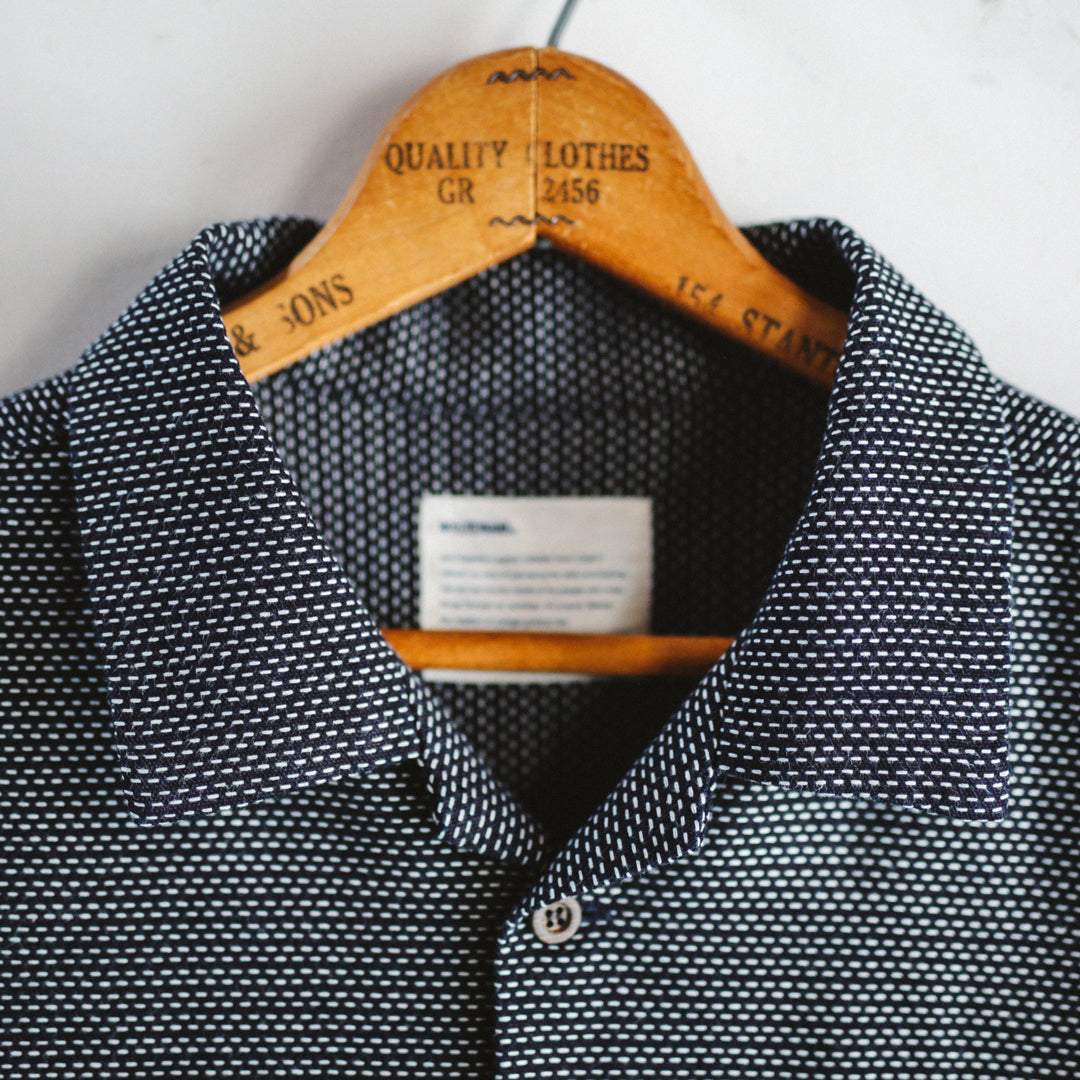 Limited Edition Col. / 7.1oz Okayama Sashiko Indigo Open Collar