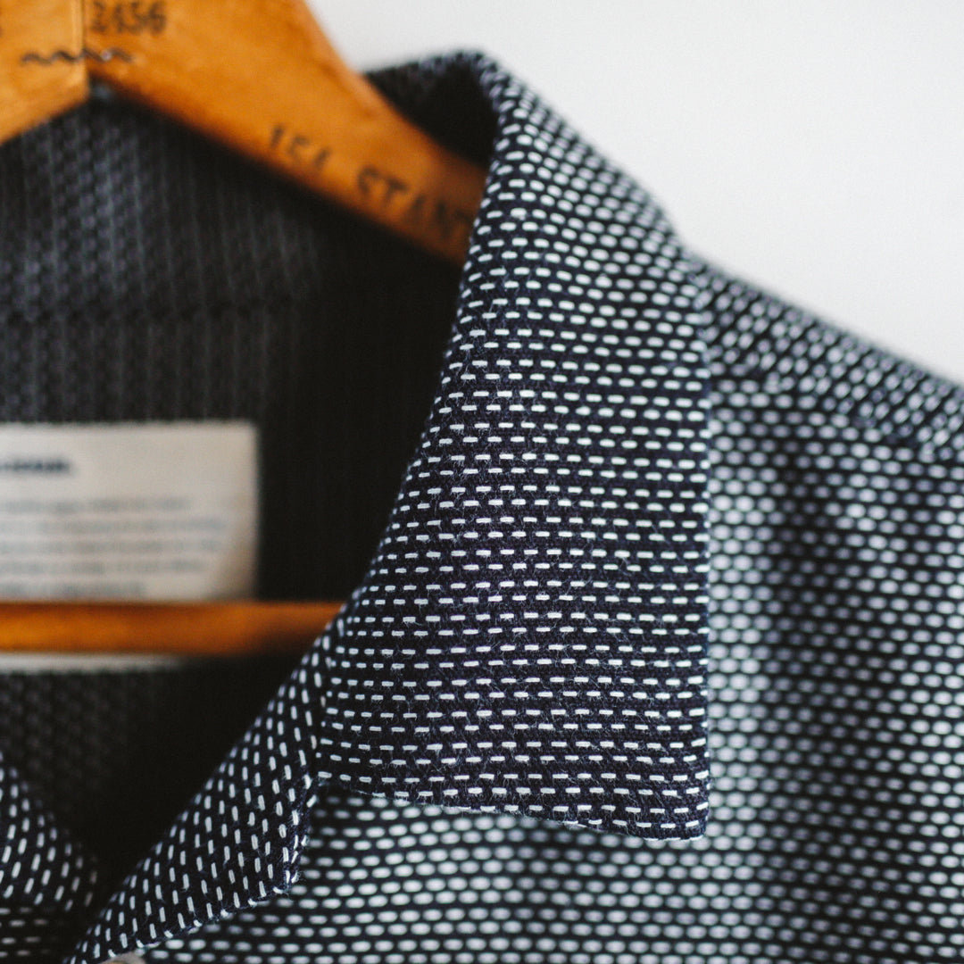 Limited Edition Col. / 7.1oz Okayama Sashiko Indigo Open Collar
