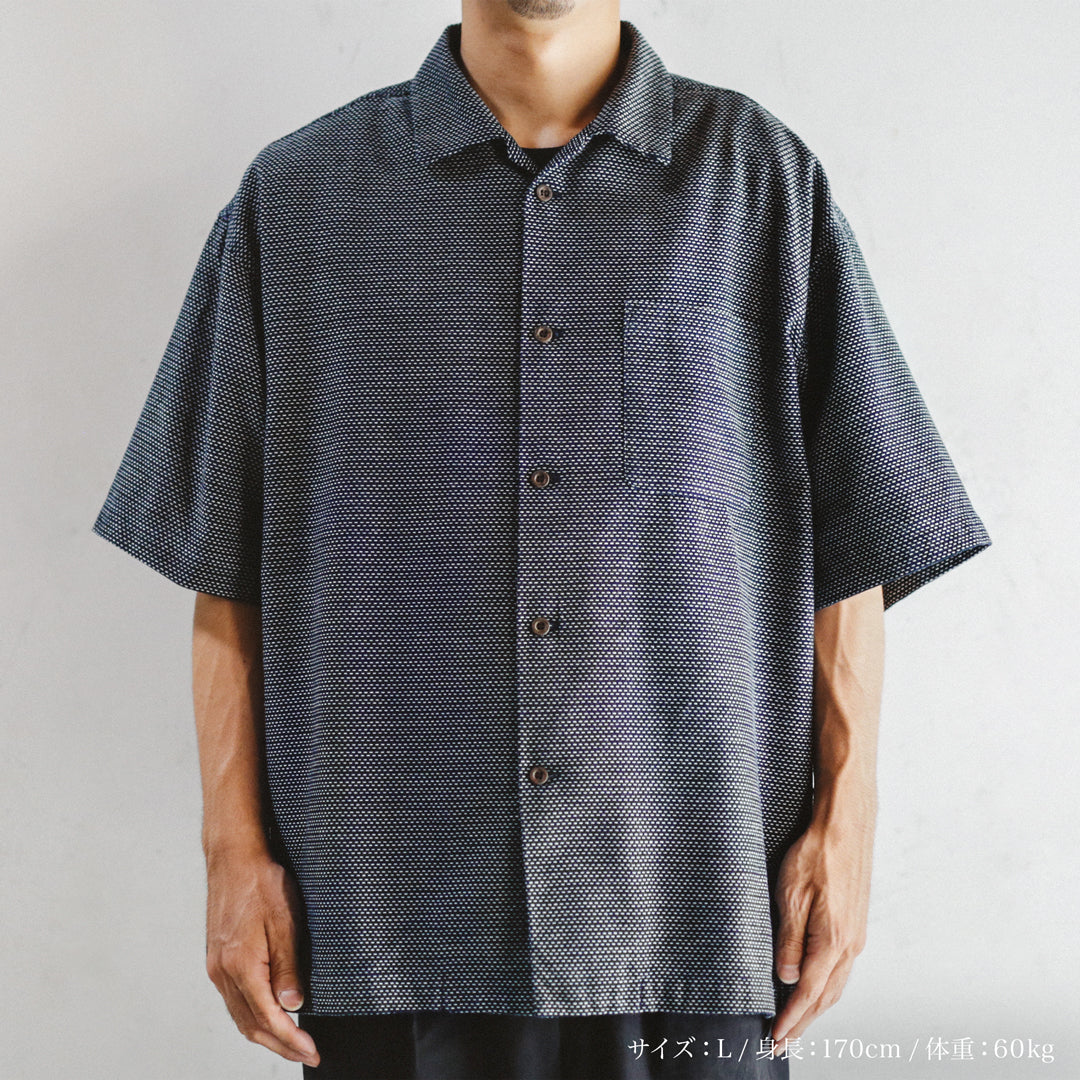 トップス MOLTEMANI Limited Edition Indigo / L Limited Edition Col. / 7.1oz Okayama Sashiko Indigo Open Collar