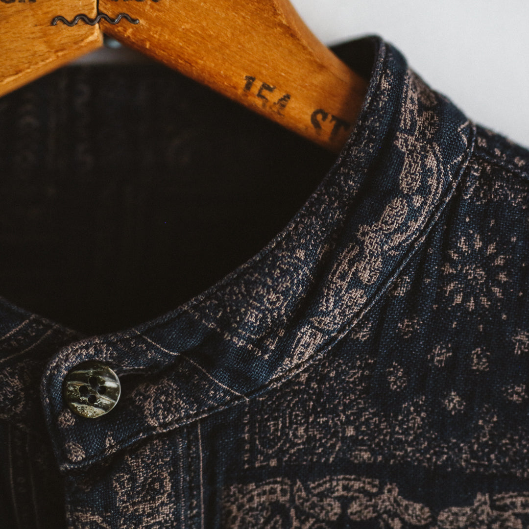 Limited Edition Col. / " Amami Doro-Zome " Bandana Jacquard Band Collar Shirt