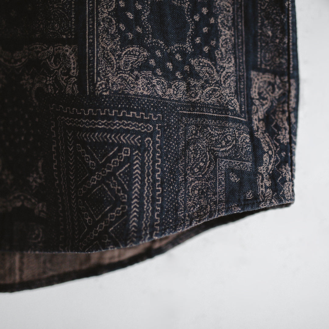 Limited Edition Col. / " Amami Doro-Zome " Bandana Jacquard Band Collar Shirt
