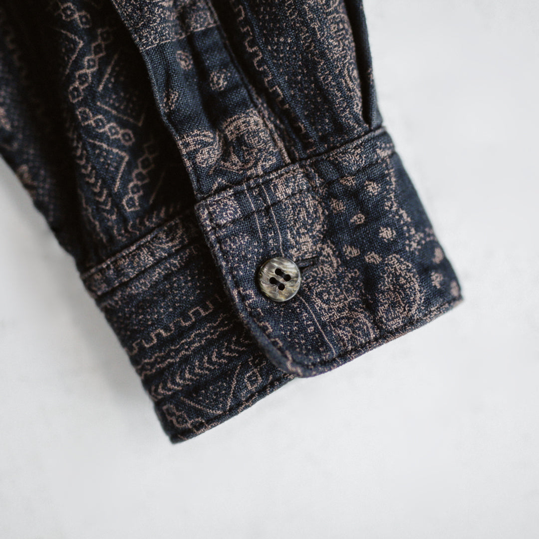 Limited Edition Col. / " Amami Doro-Zome " Bandana Jacquard Band Collar Shirt