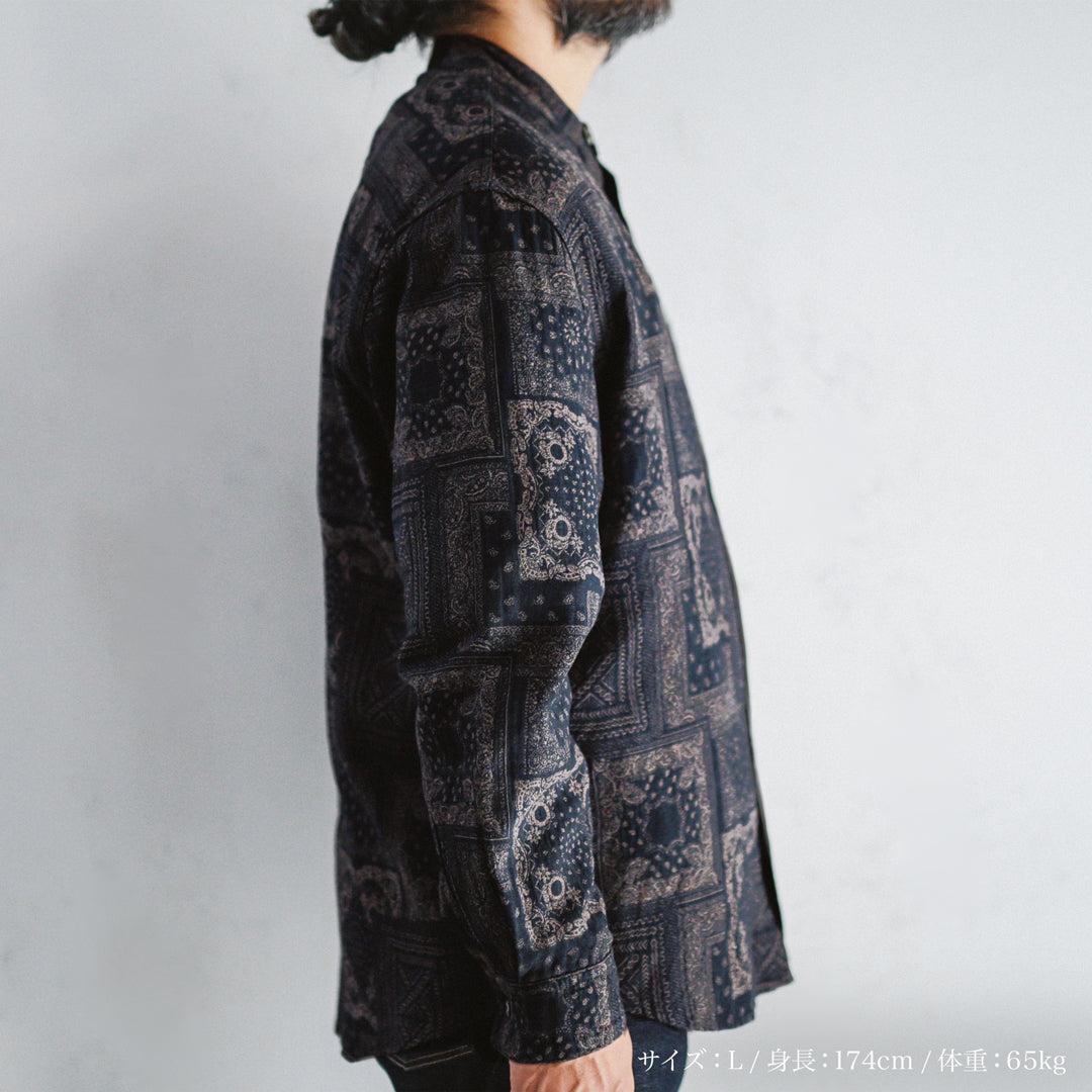 Limited Edition Col. / " Amami Doro-Zome " Bandana Jacquard Band Collar Shirt