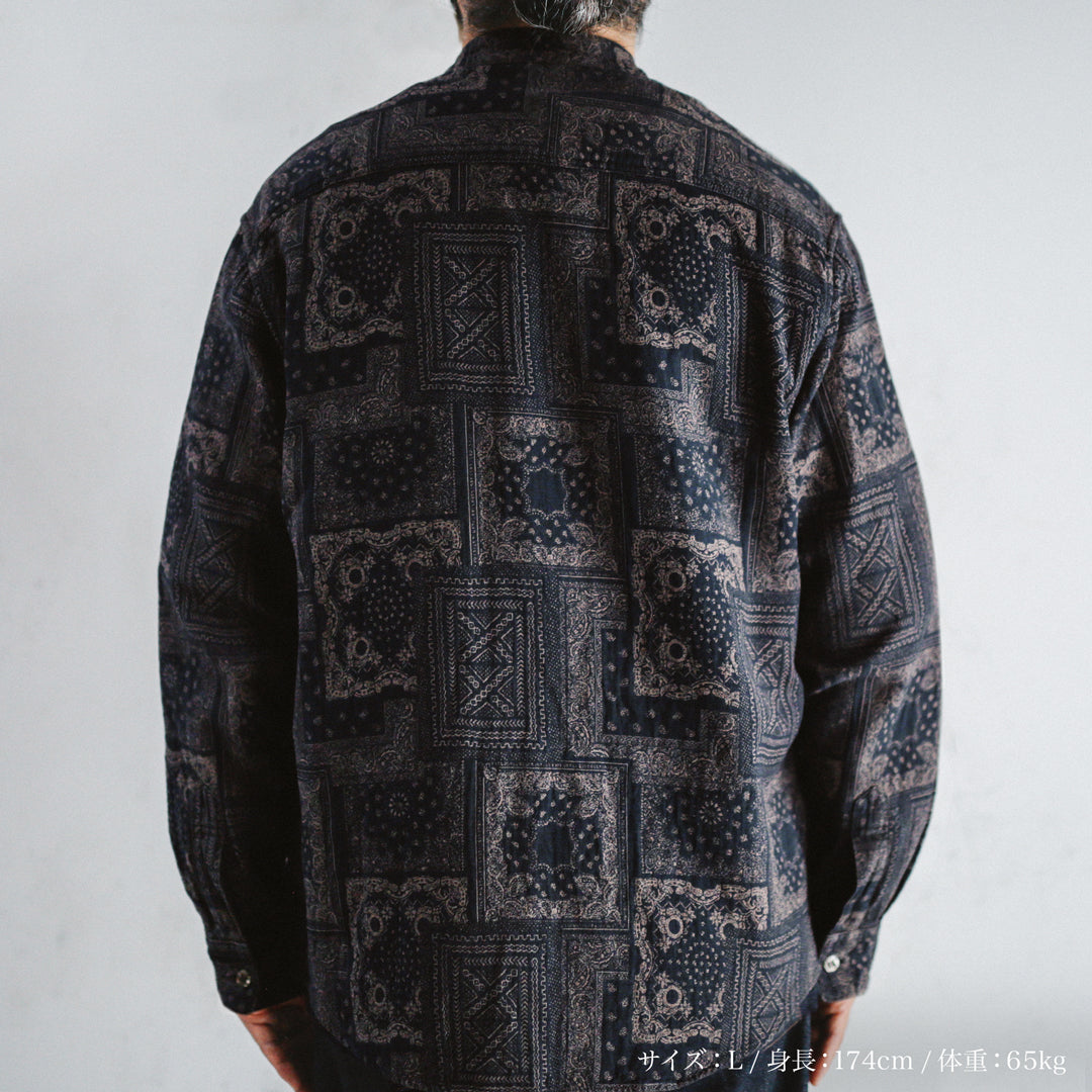 Limited Edition Col. / " Amami Doro-Zome " Bandana Jacquard Band Collar Shirt