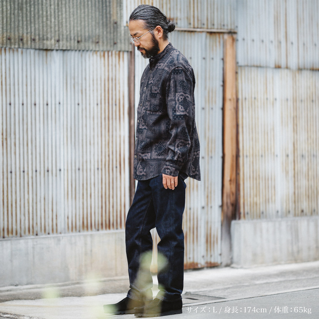 Limited Edition Col. / " Amami Doro-Zome " Bandana Jacquard Band Collar Shirt