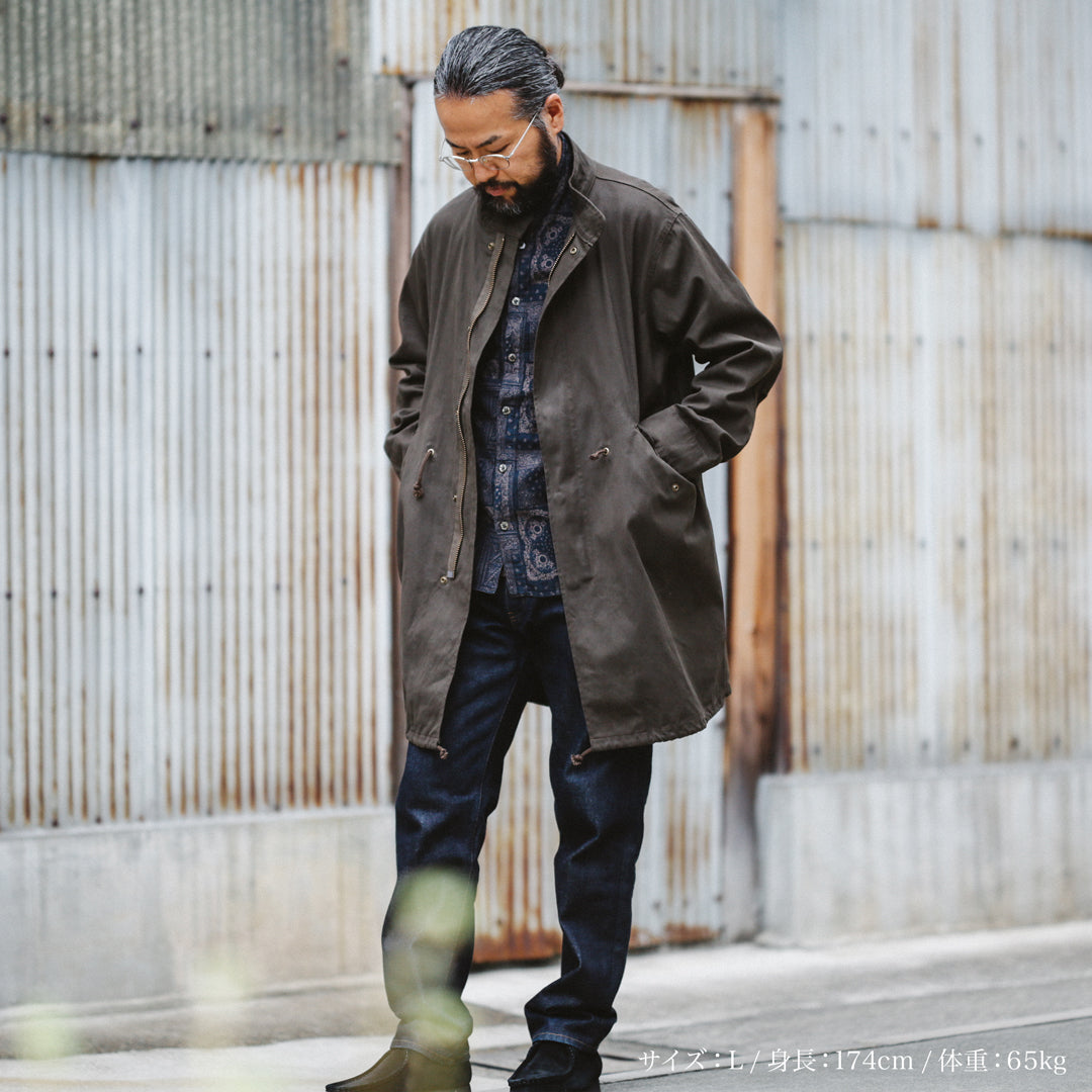Limited Edition Col. / 9.2oz " Amami Doro-Zome " Selvedge Duck Mods Coat