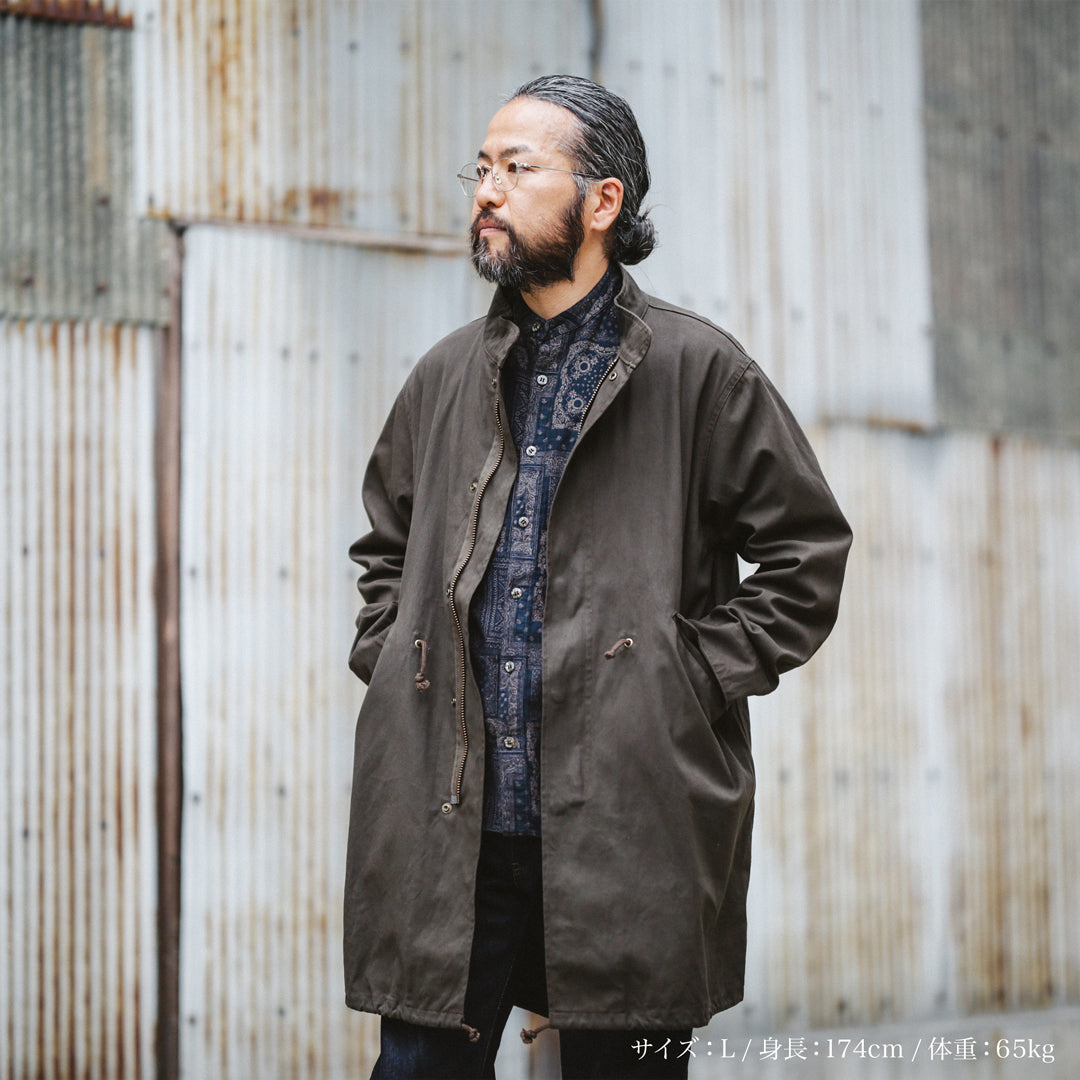 Limited Edition Col. / 9.2oz " Amami Doro-Zome " Selvedge Duck Mods Coat