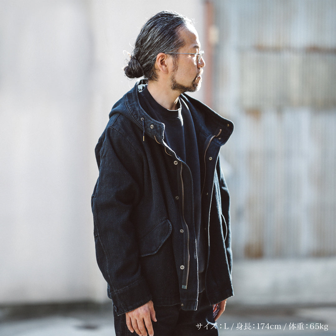 Limited Edition Col. / 14oz "Amami Doro-Zome" Sashiko Short Mods Parka