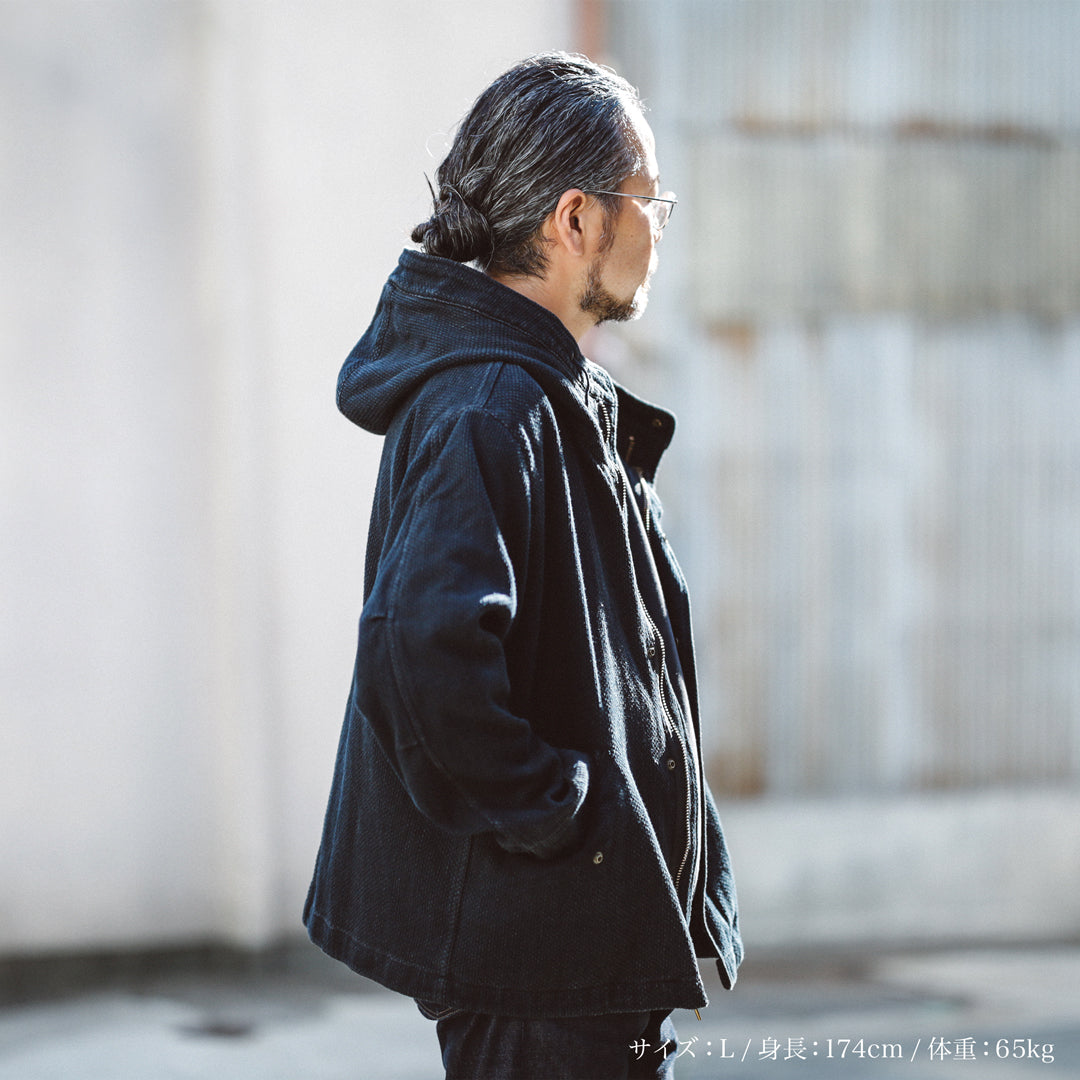 Limited Edition Col. / 14oz "Amami Doro-Zome" Sashiko Short Mods Parka