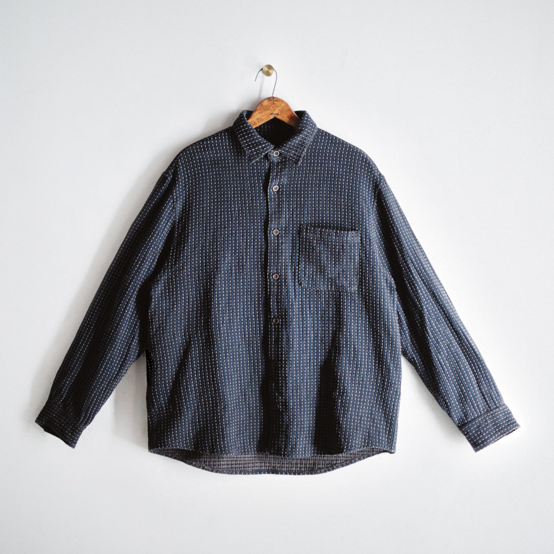 Limited Edition Col. / 8.5oz "Amami Doro-Zome" Sashiko Regular Collar Shirt