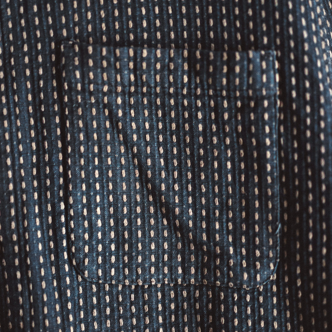 Limited Edition Col. / 8.5oz "Amami Doro-Zome" Sashiko Regular Collar Shirt