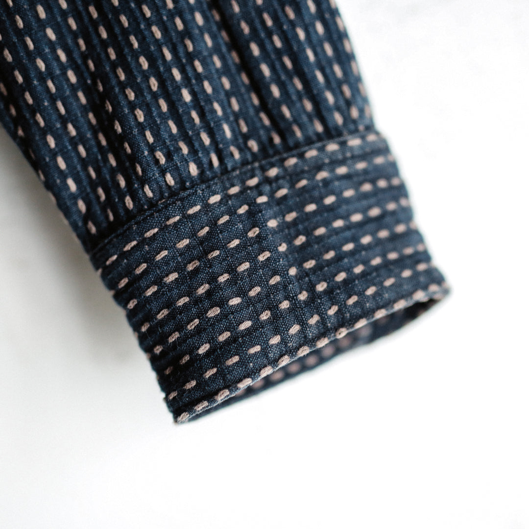 Limited Edition Col. / 8.5oz "Amami Doro-Zome" Sashiko Regular Collar Shirt