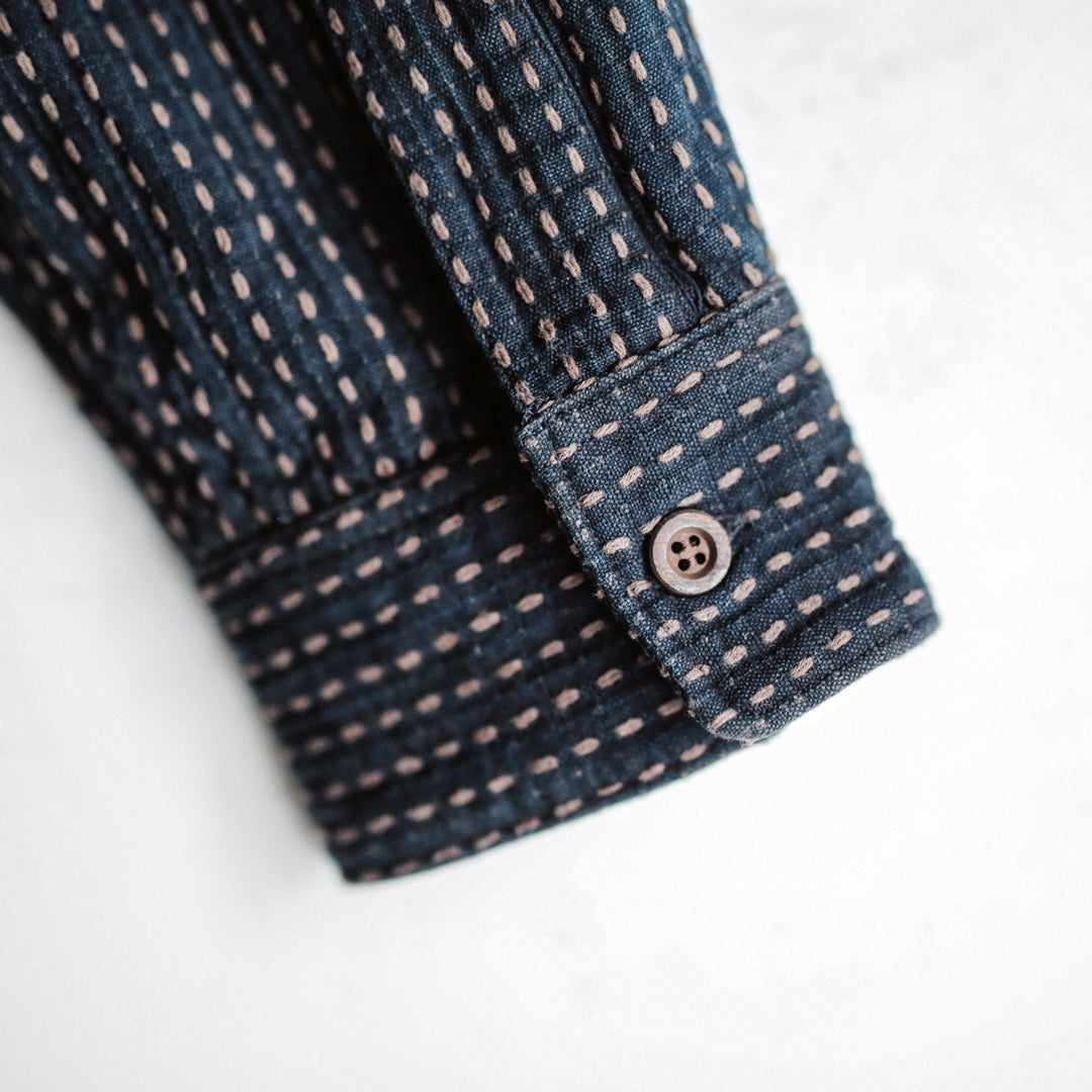 Limited Edition Col. / 8.5oz "Amami Doro-Zome" Sashiko Regular Collar Shirt