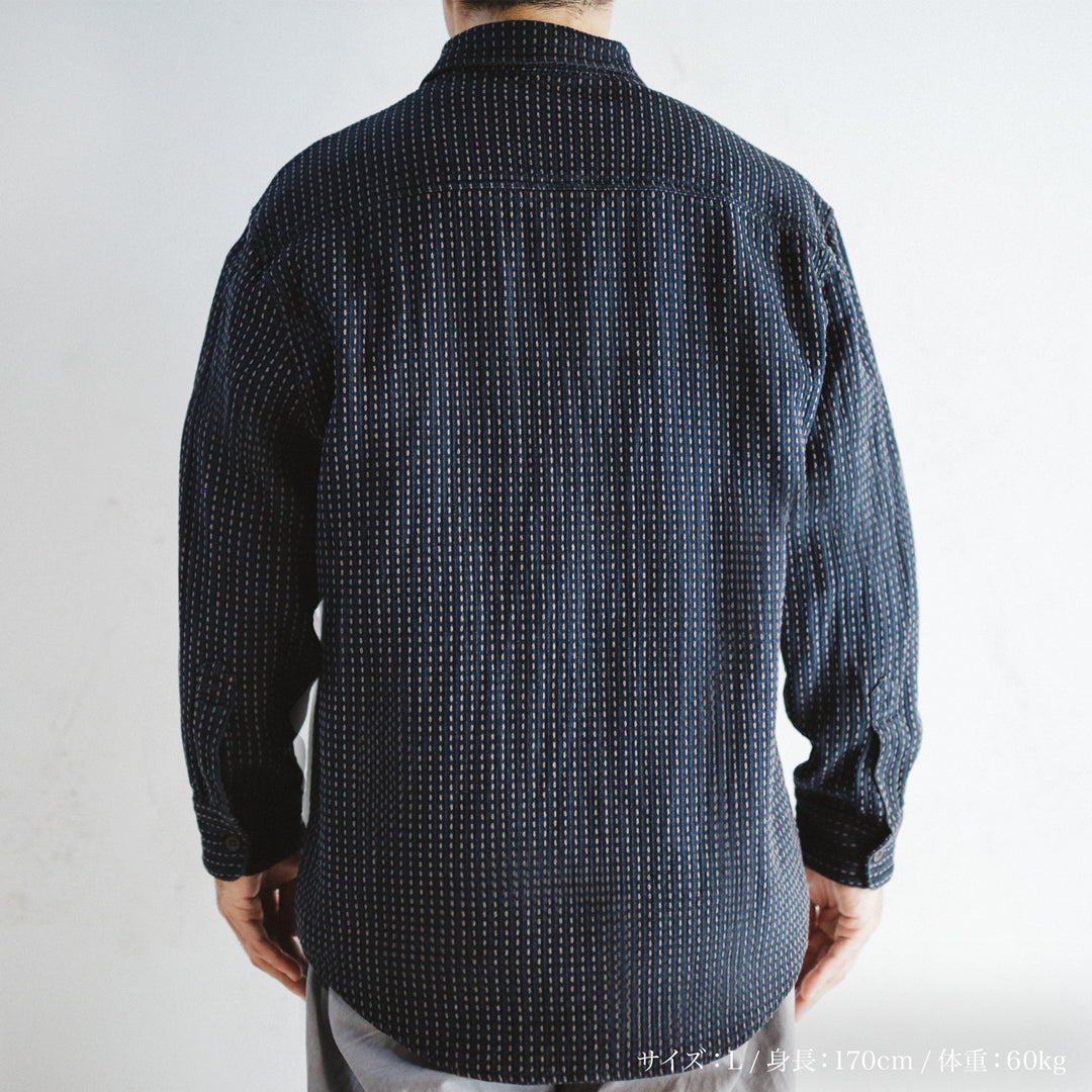 Limited Edition Col. / 8.5oz "Amami Doro-Zome" Sashiko Regular Collar Shirt