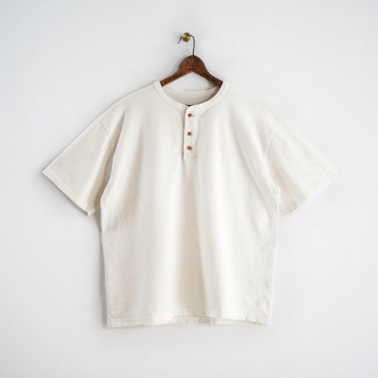 Limited Edition Col. / 10oz Garment Dyed Henley Neck T-Shirt