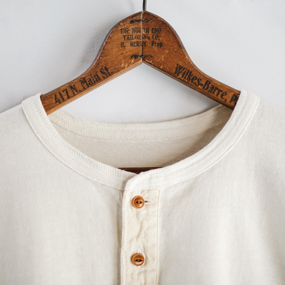 Limited Edition Col. / 10oz Garment Dyed Henley Neck T-Shirt