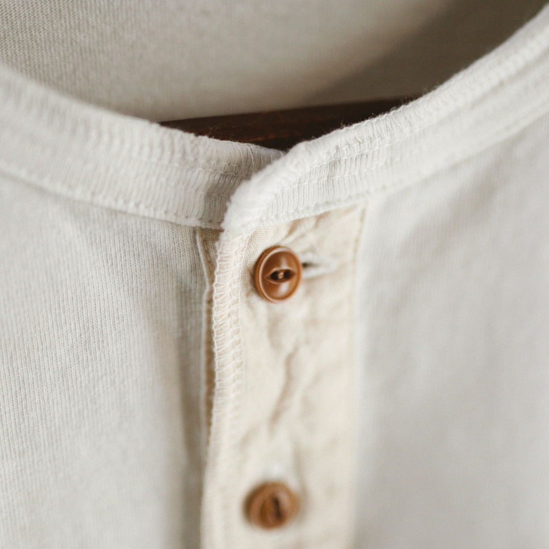 Limited Edition Col. / 10oz Garment Dyed Henley Neck T-Shirt
