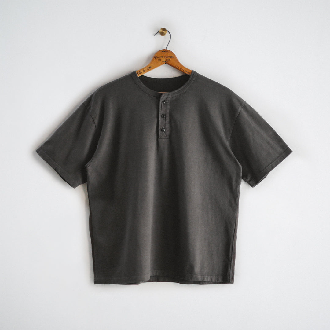 Limited Edition Col. / 10oz Garment Dyed Henley Neck T-Shirt