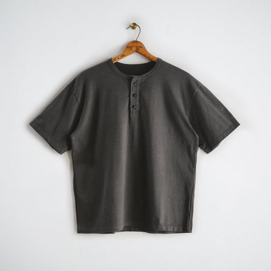 Limited Edition Col. / 10oz Garment Dyed Henley Neck T-Shirt
