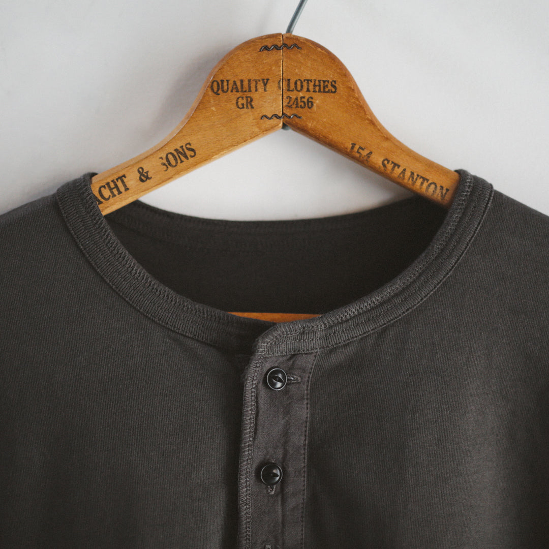 Limited Edition Col. / 10oz Garment Dyed Henley Neck T-Shirt