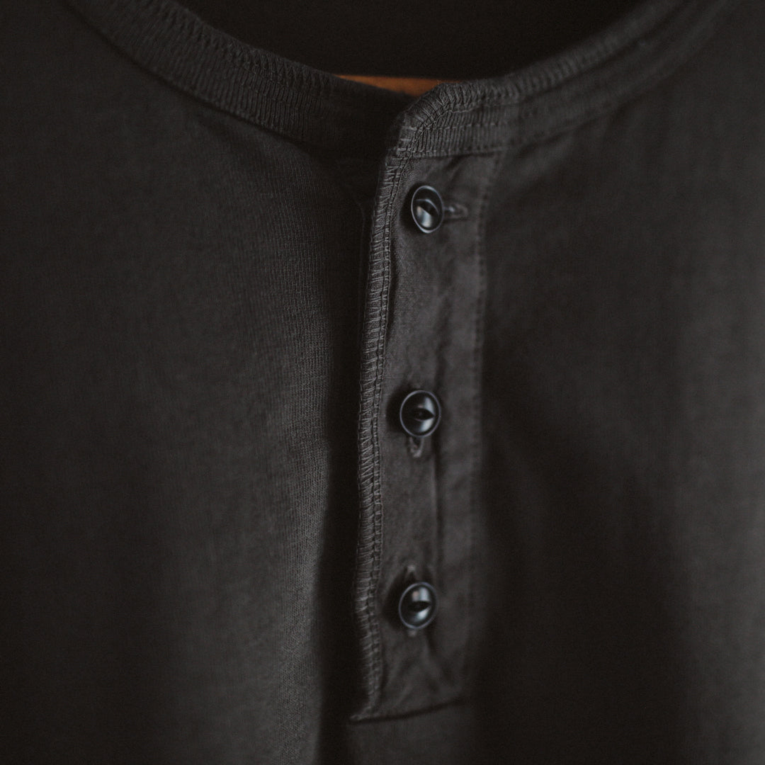 Limited Edition Col. / 10oz Garment Dyed Henley Neck T-Shirt