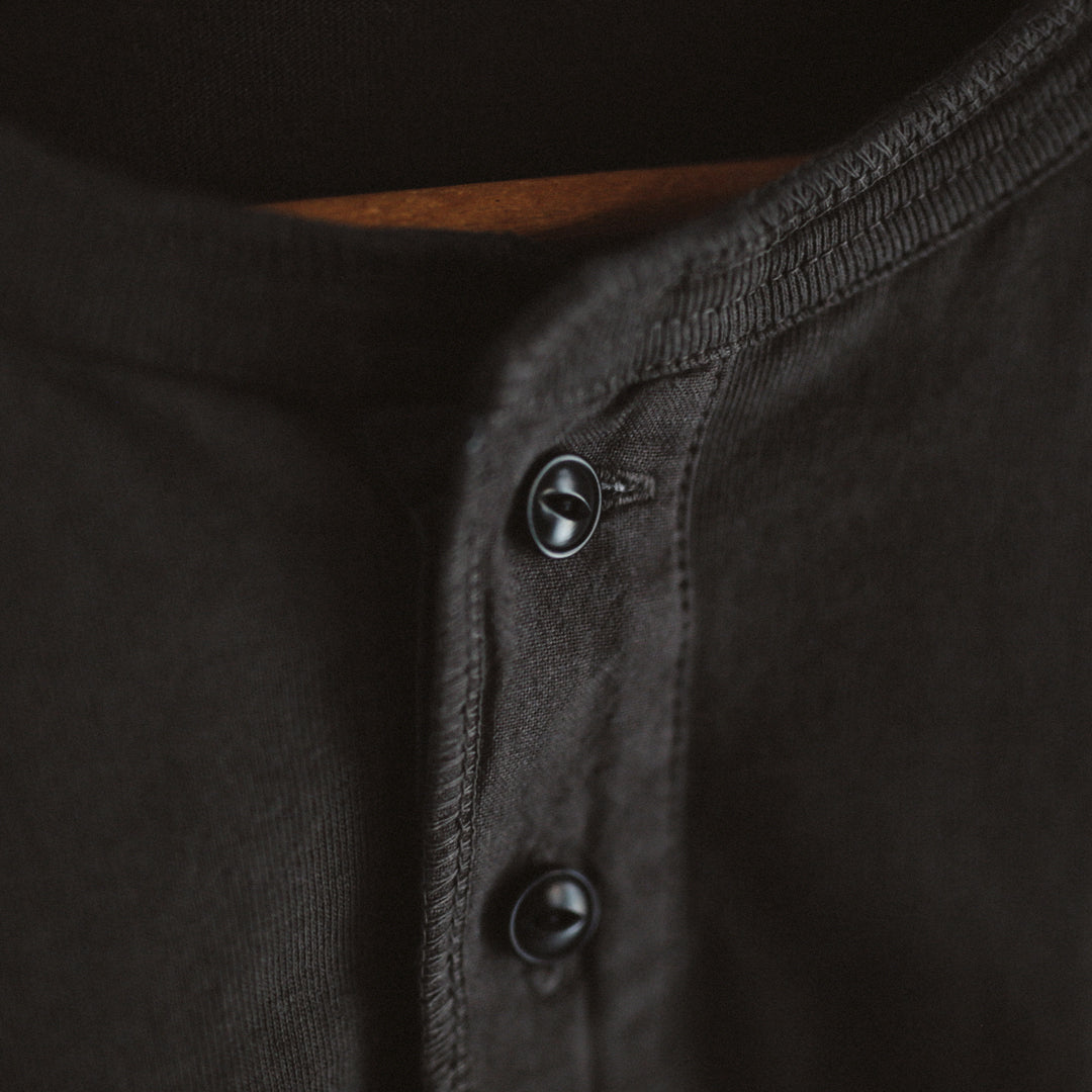 Limited Edition Col. / 10oz Garment Dyed Henley Neck T-Shirt