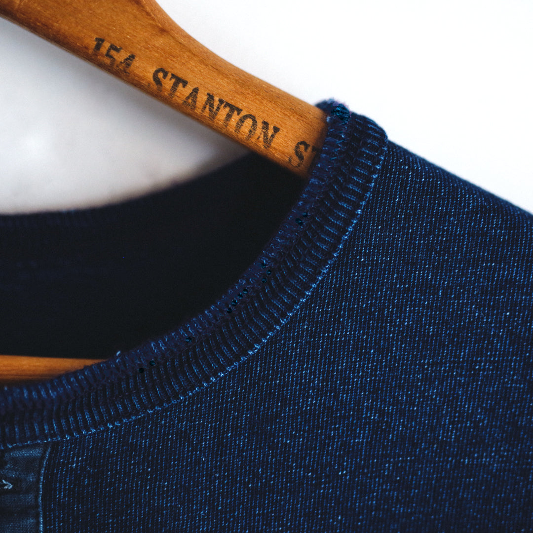 Indigo Dye Col. / 10oz Indigo Henley Neck T-Shirt