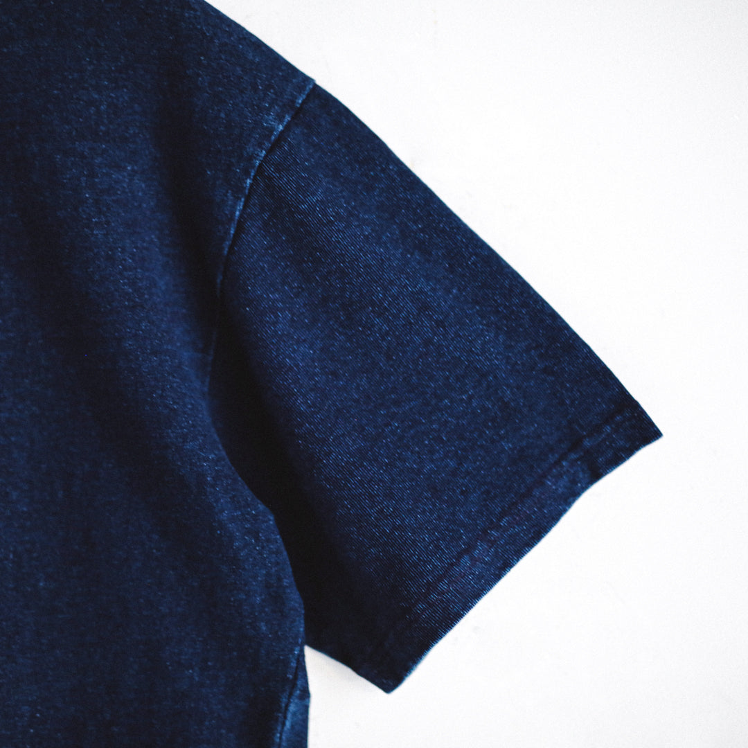 Indigo Dye Col. / 10oz Indigo Henley Neck T-Shirt