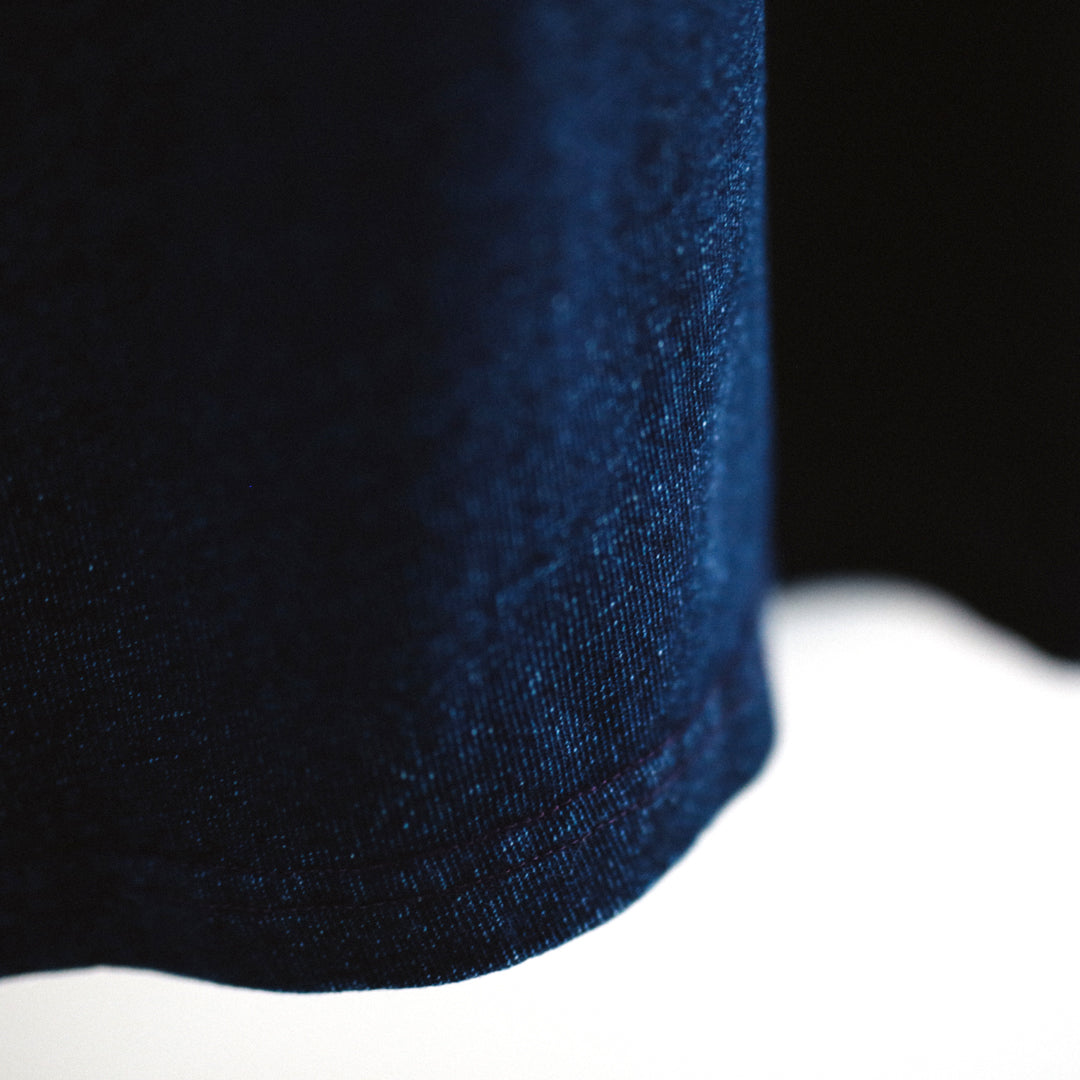 Indigo Dye Col. / 10oz Indigo Henley Neck T-Shirt