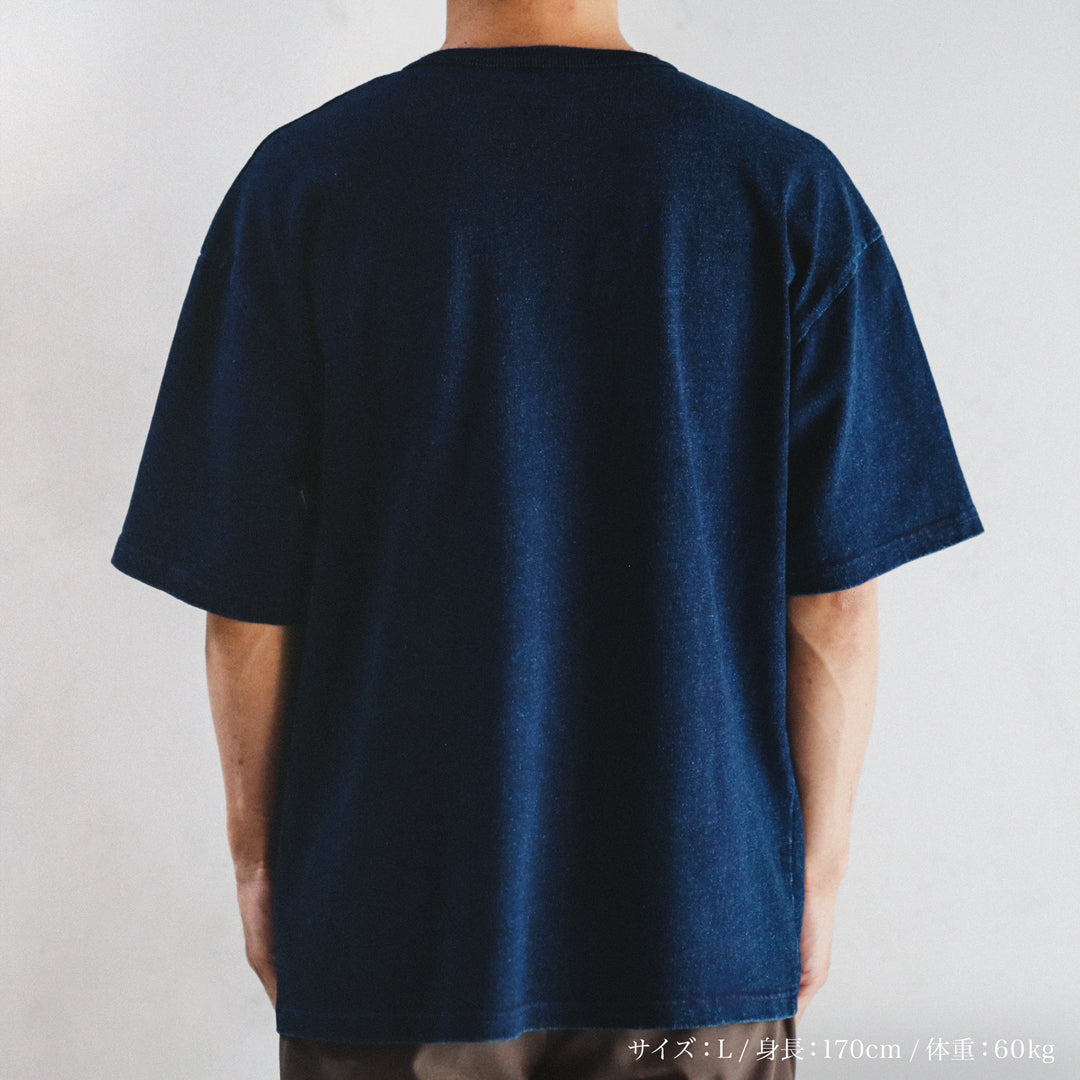 Indigo Dye Col. / 10oz Indigo Henley Neck T-Shirt