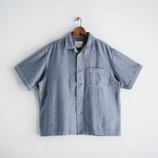 Limited Edition Col. / Back Side Indigo Jacquard Open Collar Shirt