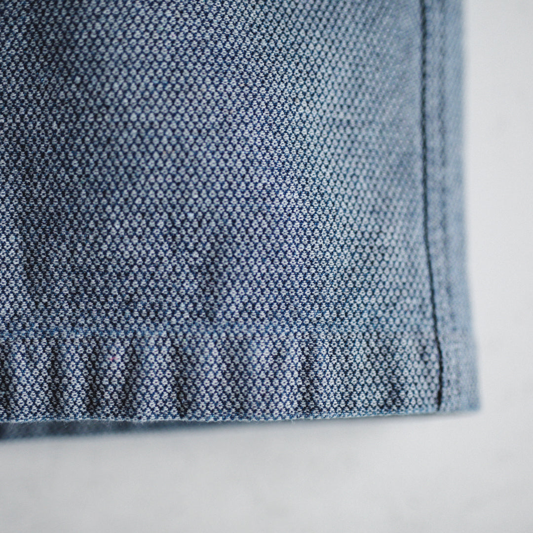 Limited Edition Col. / Back Side Indigo Jacquard Open Collar Shirt