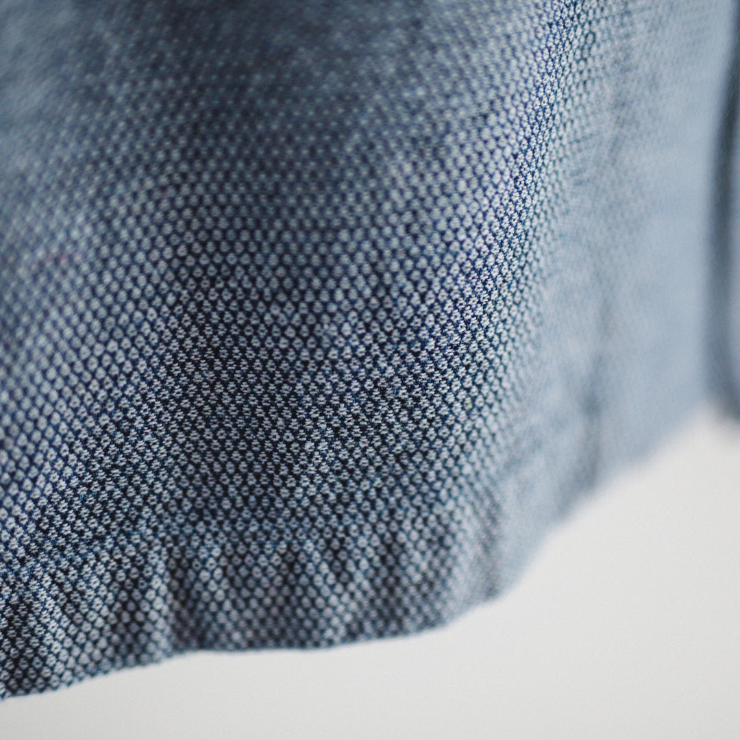 Limited Edition Col. / Back Side Indigo Jacquard Open Collar Shirt