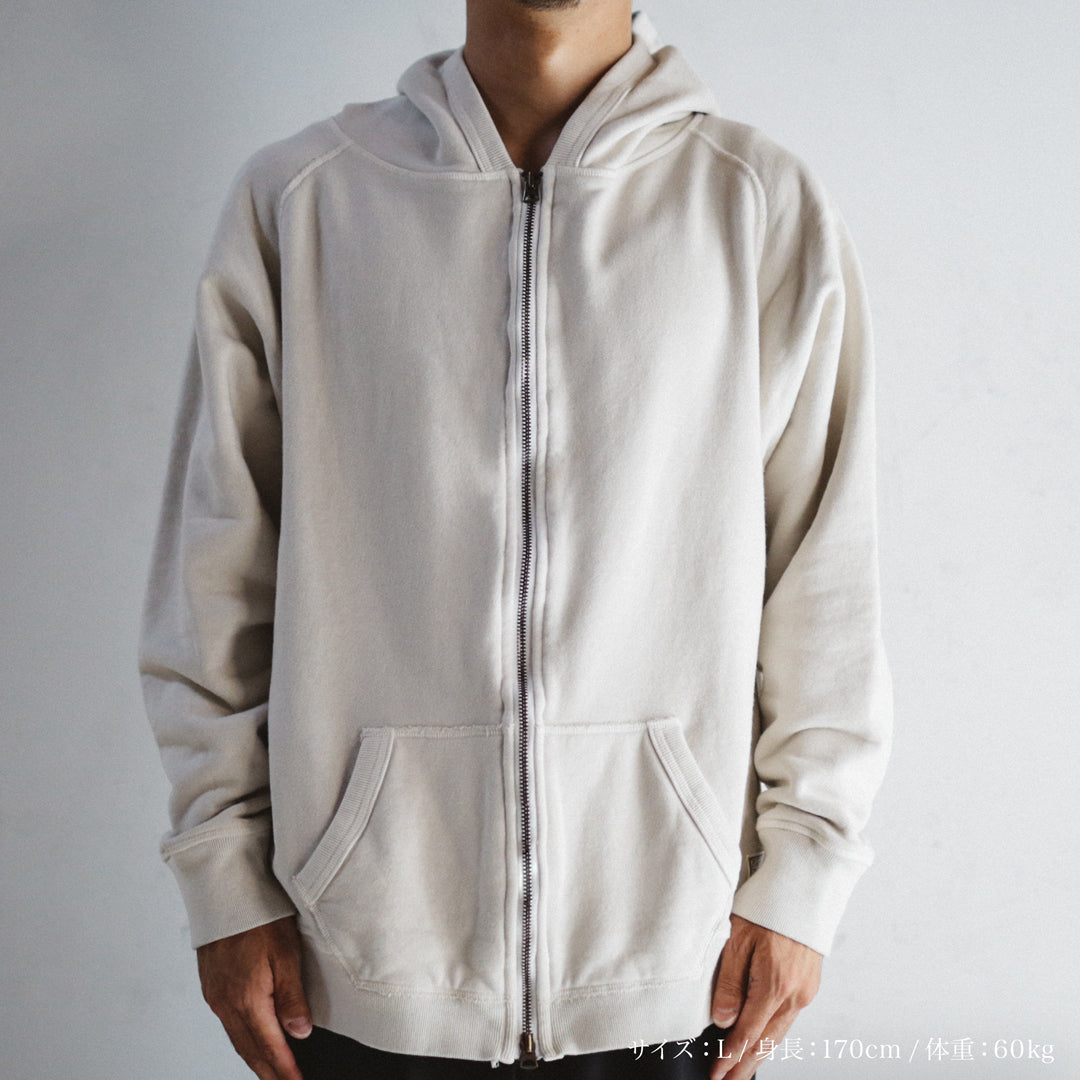 Exclusive Col. / 12oz Wakayama " Tsuri-Ami " W Zip-Up Hoodie / Garment Dye